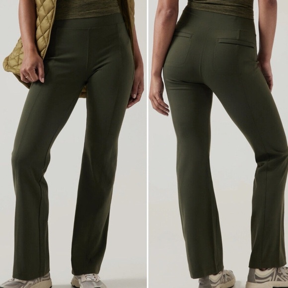 BOGO! Athleta Delancy Straight Leg Pants Olive Green Size Small - Picture 1 of 9